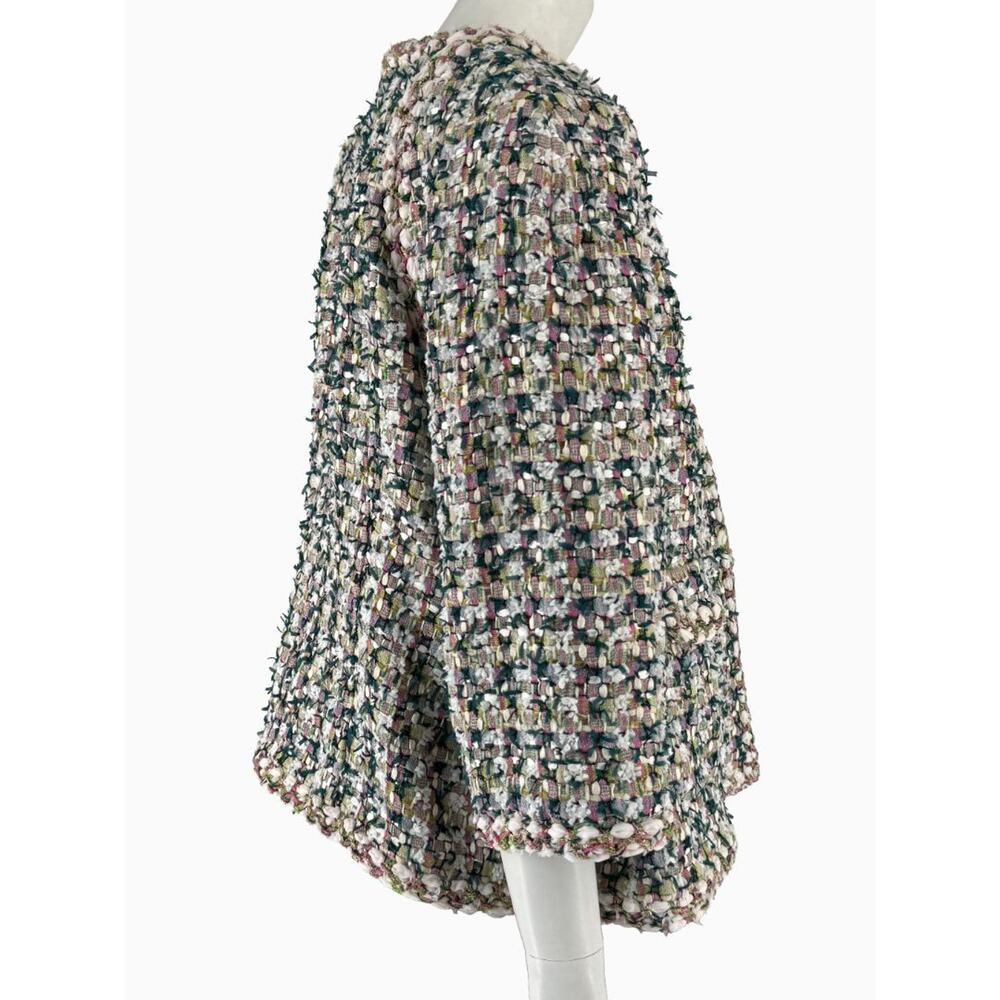 Chanel Fantasy Tweed Jacket Coat Size 50 Multicolor Silk Lined Owl Buttons - Picture 10 of 16